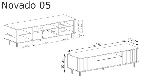 Novado NO-5 tv állvány, alpesi fehér