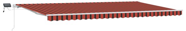 Kézi Behúzható Napellenző LED-del Narancs és Barna 600x300 cm