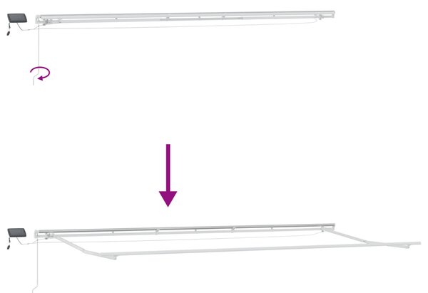 Kézi Behúzható Napellenző LED-del Narancs és Barna 600x300 cm