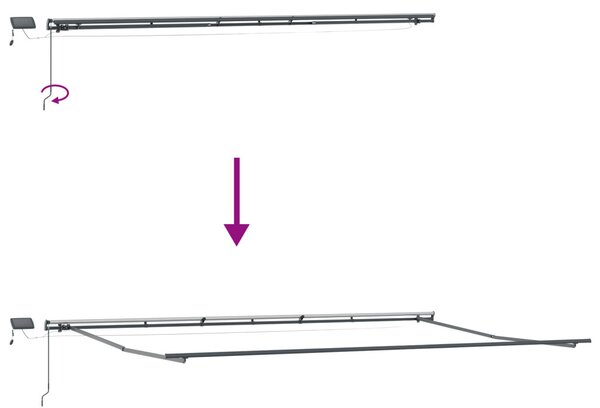 Behúzható napellenző Sokszínű 600 ×300 cm szövet