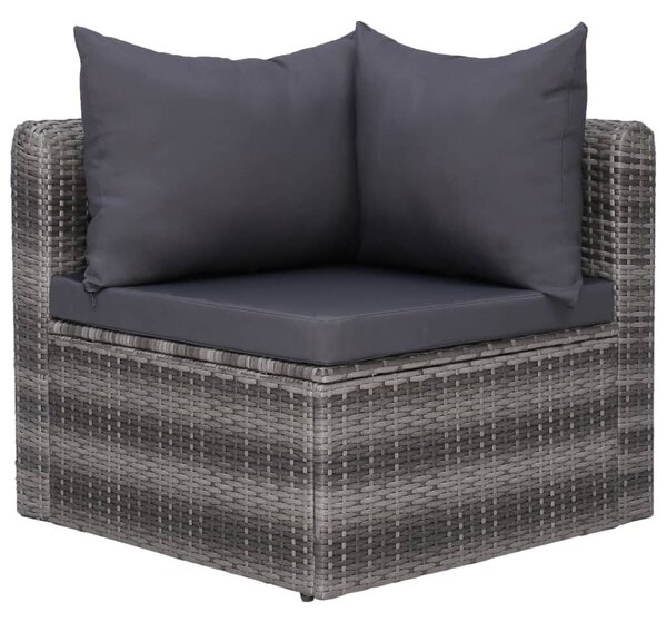 Polyrattan Kerti Bútorszett - 7 részes - Szürke