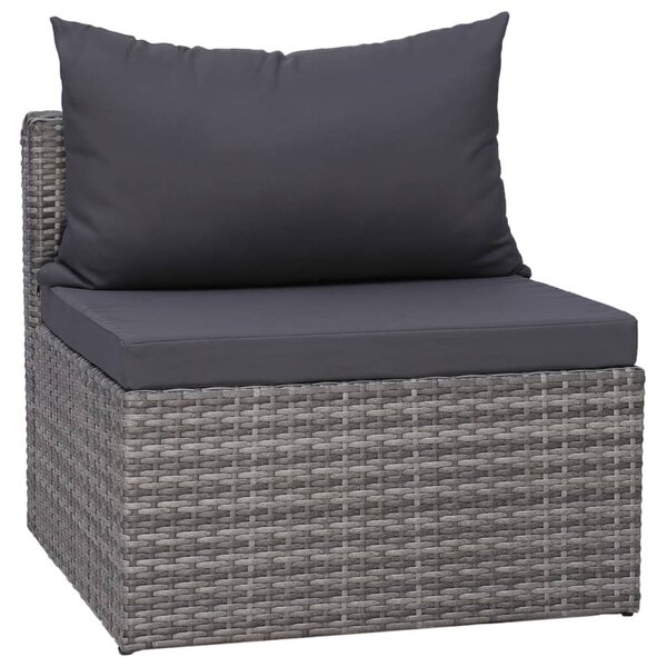 Polyrattan Kerti Bútorszett - 7 részes - Szürke