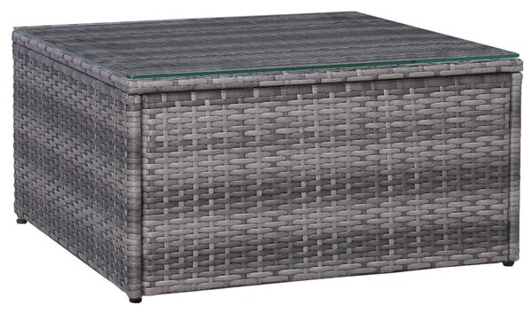 Polyrattan Kerti Bútorszett - 7 részes - Szürke