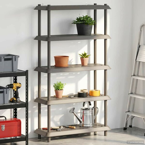 Polc egység 5 szint 100 x 40 x 177 cm PP Világosszürke