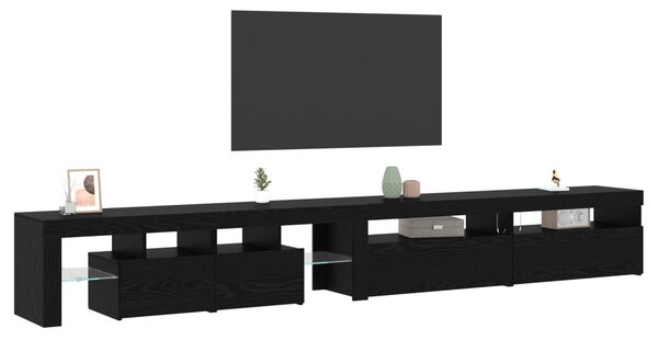 TV szekrény 3 pcs Fekete tölgy 290 x 36,5 x 40 cm Faanyag