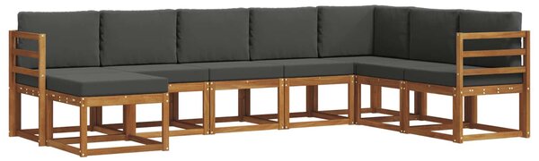 Kültéri kanapé szett párnával 8 pcs Természetes és antracit