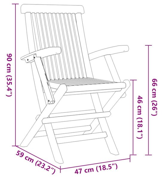 VidaXL Kert étkező szett 7 pcs Barna 160 x 80 x 75 cm Tömör tíkfa
