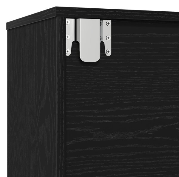 Könyvespolcok 3 db Fekete Tölgy 36x30x143 cm Mérnöki Fa