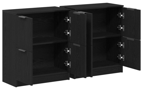 Széf 2 pcs Fekete tölgy 60 x 30 x 70 cm Faanyag