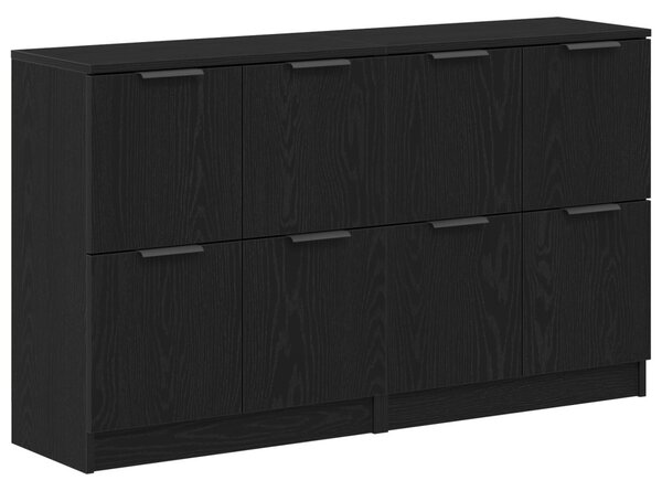 Széf 2 pcs Fekete tölgy 60 x 30 x 70 cm Faanyag