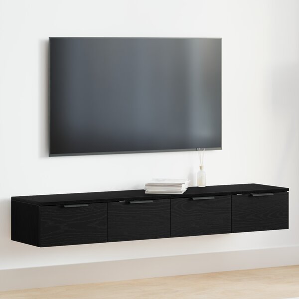 VidaXL Fali Szekrények 2 db Fekete tölgy 68x30x20 cm Mérnöki Fa