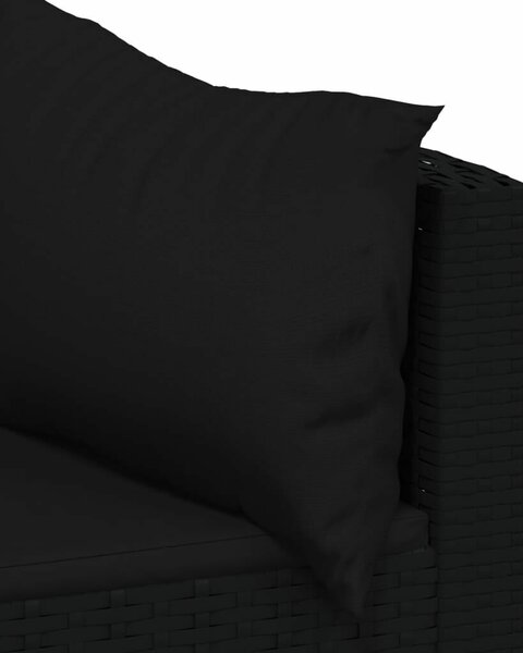 VidaXL 4 részes fekete polyrattan kerti ülőgarnitúra párnákkal