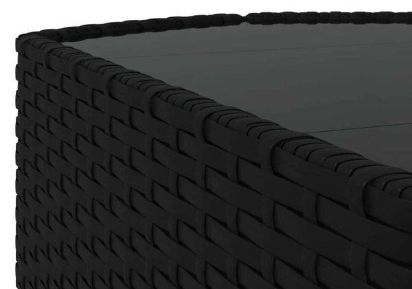 VidaXL 4 részes fekete polyrattan kerti ülőgarnitúra párnákkal