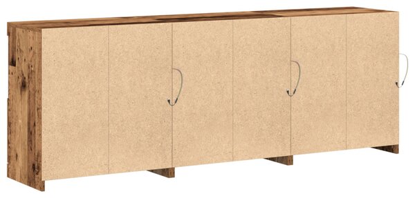 LED tálaló LED -es lámpákkal Öreg fa 181 x 37 x 67 cm Faanyag