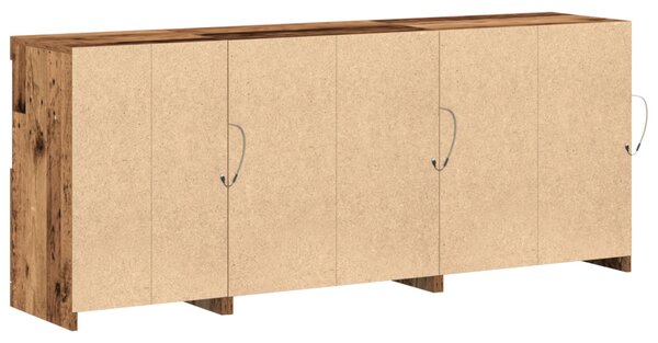 LED tálaló LED -es lámpákkal Öreg fa 162 x 37 x 67 cm Faanyag