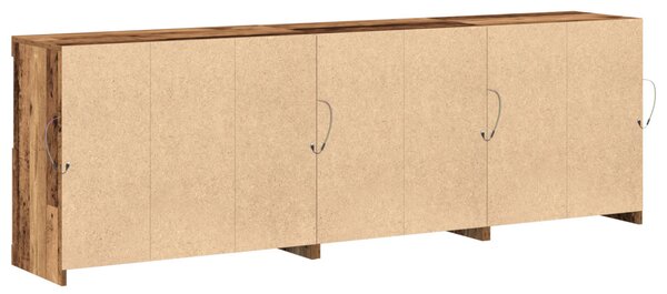 LED tálaló LED -es lámpákkal Öreg fa 202 x 37 x 67 cm Faanyag