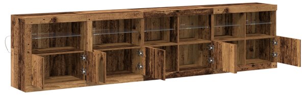 LED tálaló LED -es lámpákkal Öreg fa 283 x 37 x 67 cm Faanyag