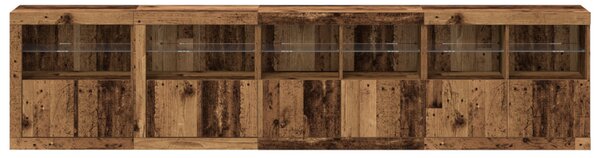 LED tálaló LED -es lámpákkal Öreg fa 283 x 37 x 67 cm Faanyag