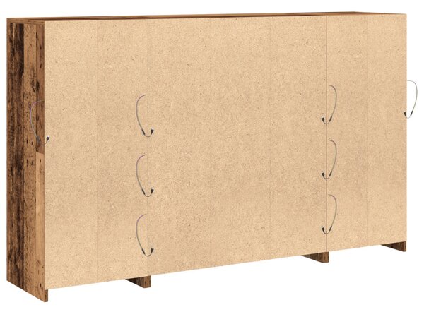 Büfé LED Fényekkel Régi Fa 163x37x100 cm Mérnöki Fa