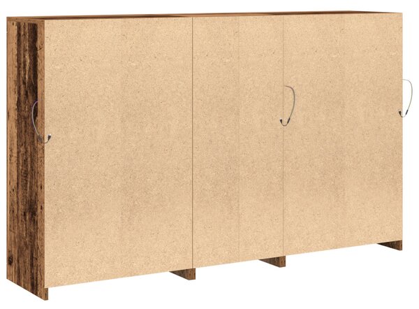 Tálaló LED világítással Viharvert fa 162x37x100 cm Műanyag