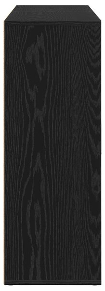 2 db fekete tölgy oldalszekrény 60x31x84 cm, mérnöki fa