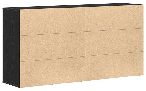 2 db fekete tölgy oldalszekrény 79x38x80 cm rétegelt fa