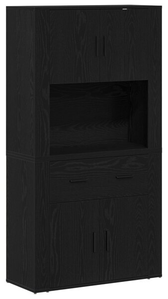 Fekete tölgy Highboard 80x33x150 cm Szerelt fa