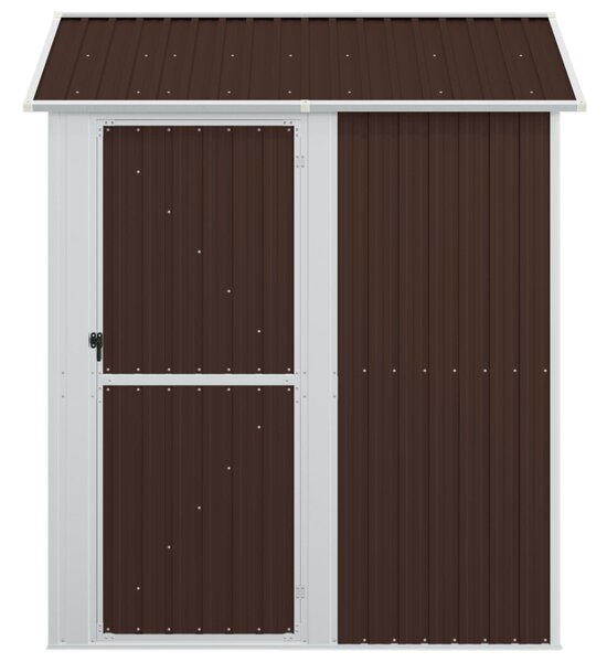 Barna horganyzott acél kerti fészer 192x152,5x237 cm