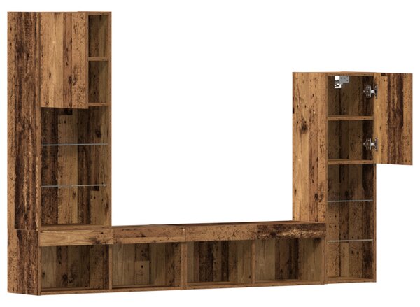 TV szekrény LED lámpákkal Megkopott fa 40.5x30x102 cm