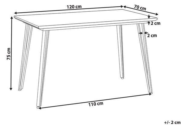 Étkezőasztal GREYTON Fehér 120 cm 70 cm