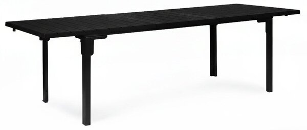 Homelux Kihúzható kerti asztal 180–240 cm 12 fő részére, fekete