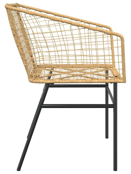 2 db barna polyrattan kerti szék