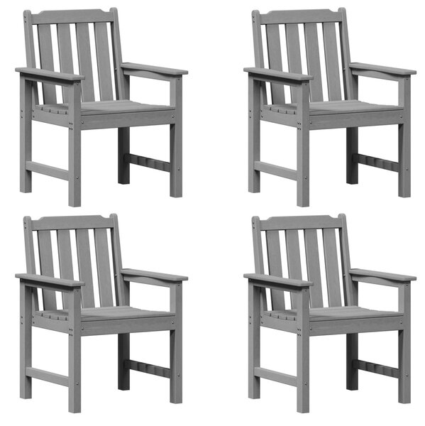 Kerti Étkezőszékek 4 db Világosszürke 65.5x55.5x88 cm HDPE