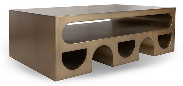 MaMaison Vector 130 Dohányzóasztal Fém Brushed Arany Geometrikus Design