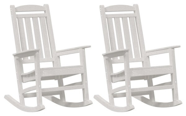 2 db-os Kertihintaszék Fehér 70x92x107.5 cm HDPE