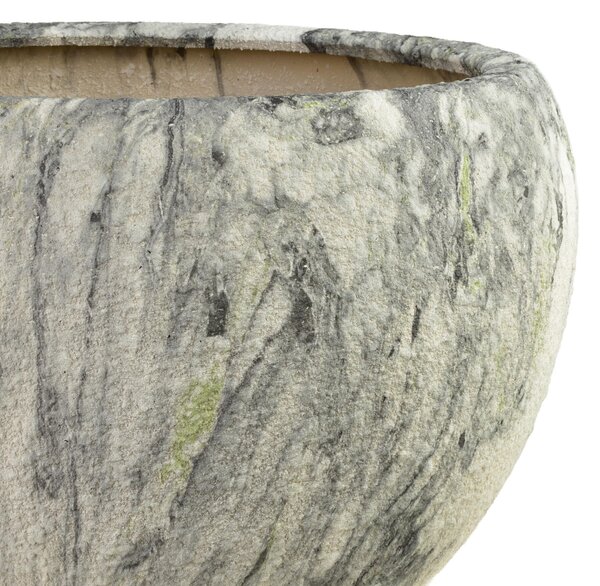 Kerámia kaspó MONDEX NEVA 51x51x35 cm és 38x38x30 cm világosszürke-zöld 2 db
