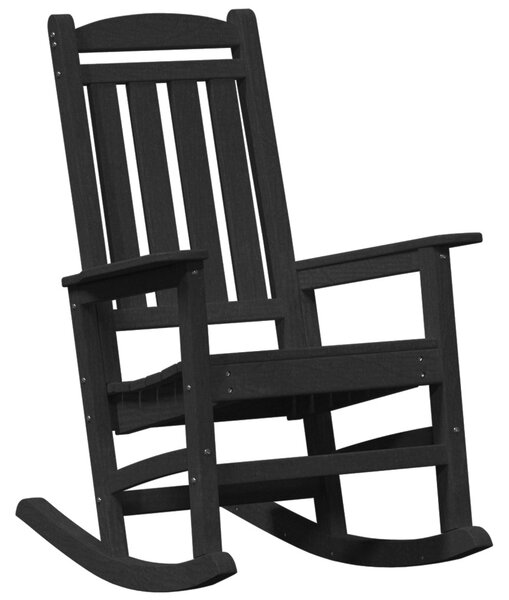 Kertihintaszék 2 db Fekete 70x92x107.5 cm HDPE