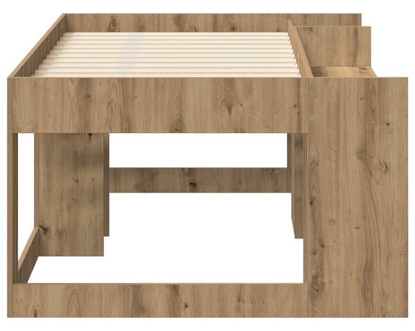 VidaXL Gyerekágy keret tárolóval Kézműves Tölgy 80 x 160 cm Szerelt Fa