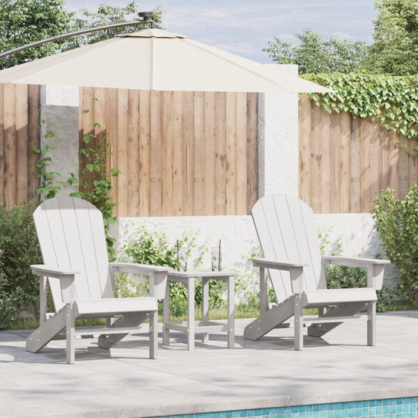 Adirondack Székek 2 db Fehér 74x82x90 cm HDPE