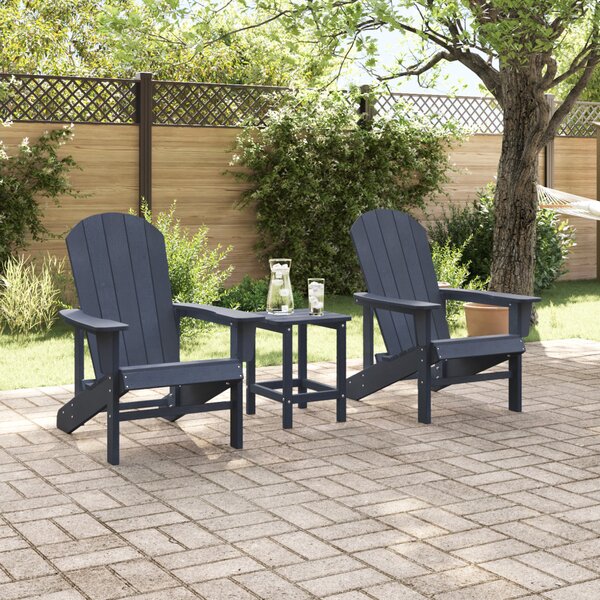 Adirondack székek 2 db Tengerészkék 74x82x90 cm HDPE