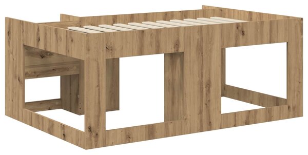 VidaXL Gyerekágy keret tárolóval Kézműves Tölgy 80 x 160 cm Szerelt Fa