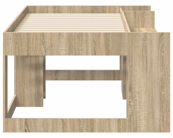 VidaXL Gyerekágy keret tárolóval Sonoma Tölgy 80 x 160 cm Szerelt Fa