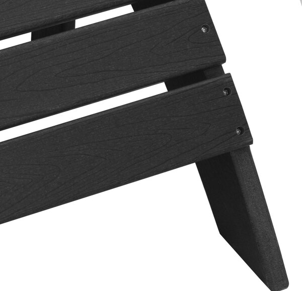 Adirondack szék lábtartókkal 2 db Fekete HDPE