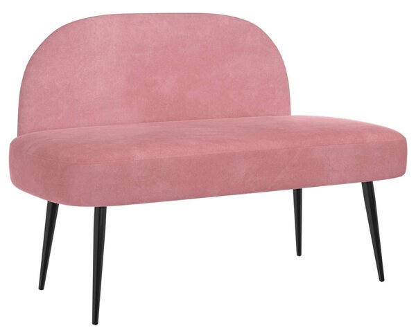 VidaXL Kárpitozott pad háttámlával Rózsaszín 110 x 60 x 76 cm Bársony