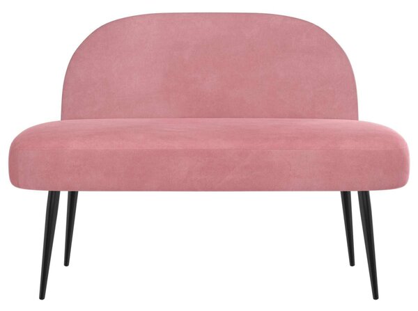 VidaXL Kárpitozott pad háttámlával Rózsaszín 110 x 60 x 76 cm Bársony