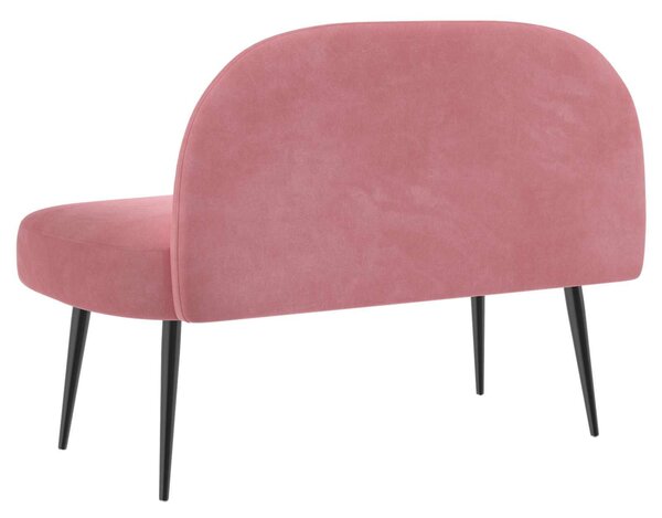 VidaXL Kárpitozott pad háttámlával Rózsaszín 110 x 60 x 76 cm Bársony