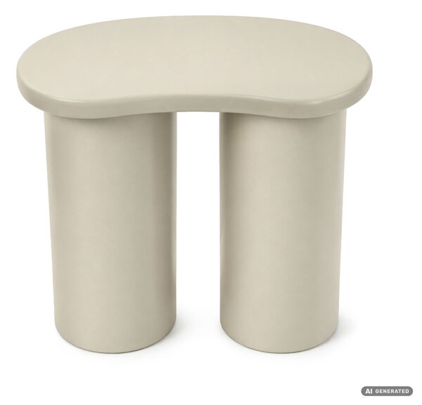 AKORD Furniture Factory Cube Dohányzóasztal MDF Krémszínű Dupla Hengeres Talppal