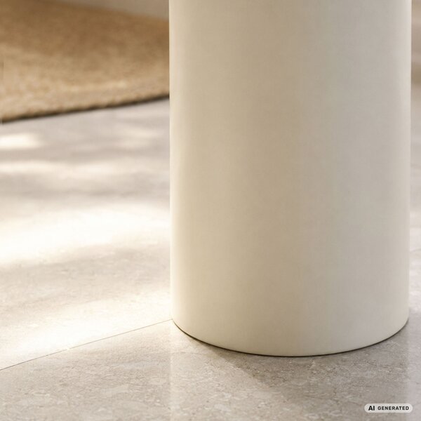 AKORD Furniture Factory MONO Kerek Dohányzóasztal MDF Krémszínű Hengeres Alappal