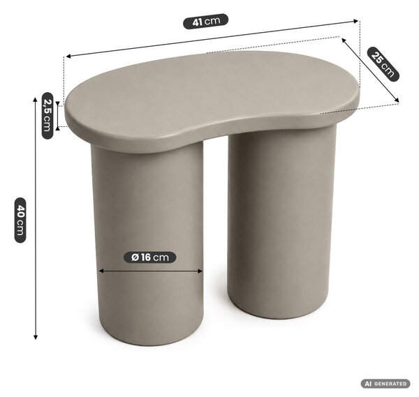 AKORD Furniture Factory Cube Dohányzóasztal MDF Szürke Dupla Hengeres Lábakkal