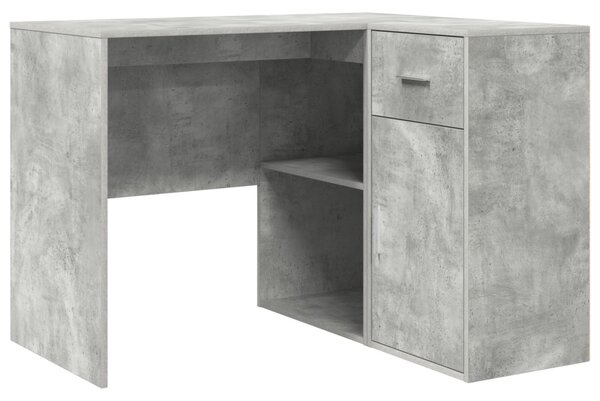 Sarokíróasztal fiókkal Beton Szürke 102 x 50 x 75 cm Faanyag
